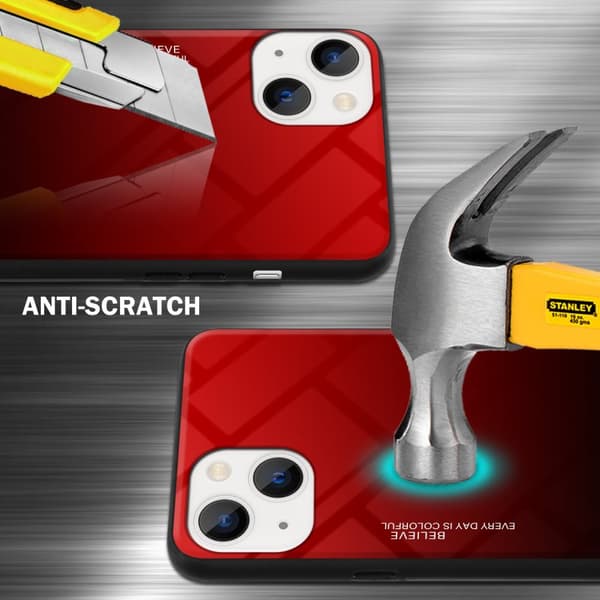 iPhone 14 Skal Fodral i två färger av TPU-silikon och baksida av härdat glas Case Cover Mobilskydd