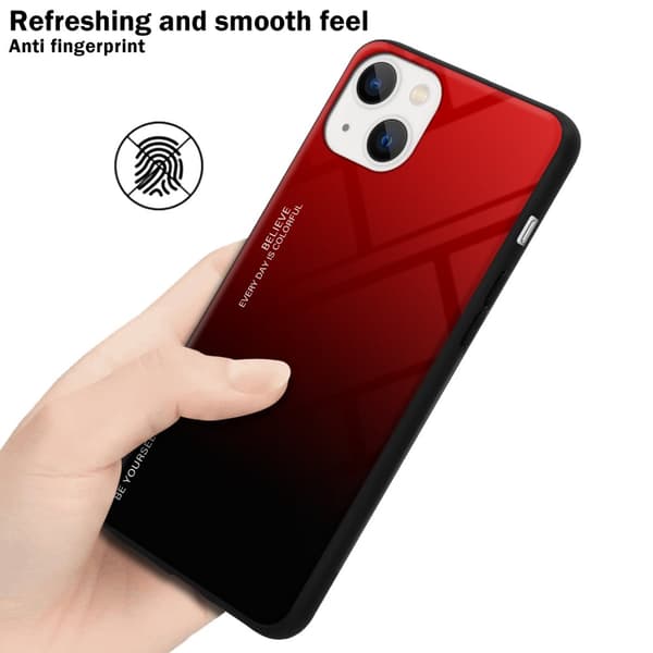 iPhone 14 Skal Fodral i två färger av TPU-silikon och baksida av härdat glas Case Cover Mobilskydd