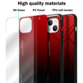 Miniatyrbild 7 av 7: iPhone 14 Skal Fodral i två färger av TPU-silikon och baksida av härdat glas Case Cover Mobilskydd