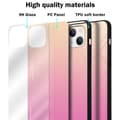 Miniatyrbild 7 av 7: iPhone 14 Skal Fodral i två färger av TPU-silikon och baksida av härdat glas Case Cover Mobilskydd