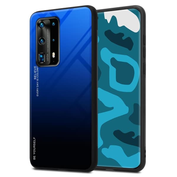 Deksel til Huawei P40 PRO / P40 PRO+ Silikondeksel av TPU-silikon og bakside av herdet glass