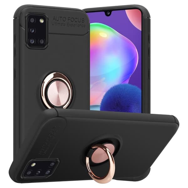 Deksel til Samsung Galaxy A31 Silikondeskel med fokusring laget av TPU-silikon SVART - ROSE GULL