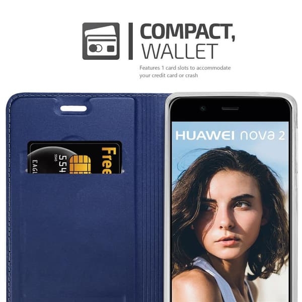 Huawei NOVA 2 Suojakotelo Suojakuori Lompakkokotelo Matkapuhelinkotelo jossa magneettisuljenta, jalusta-toiminto ja korttitasku
