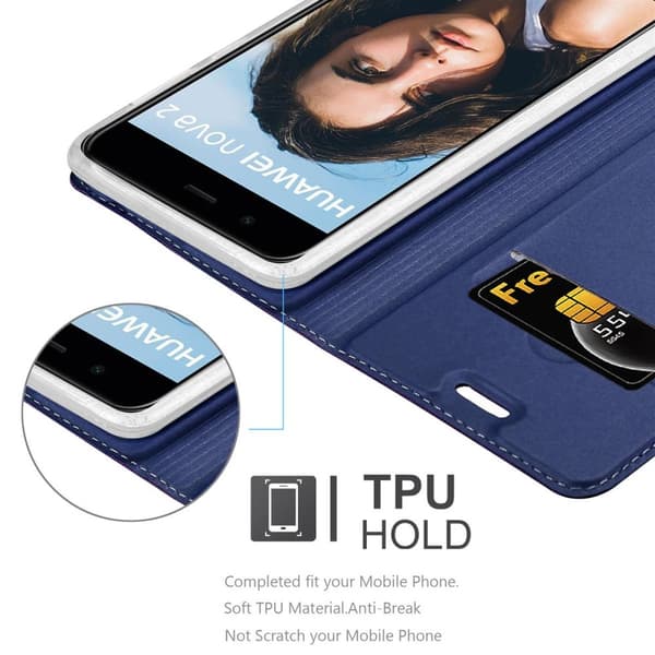 Huawei NOVA 2 Suojakotelo Suojakuori Lompakkokotelo Matkapuhelinkotelo jossa magneettisuljenta, jalusta-toiminto ja korttitasku