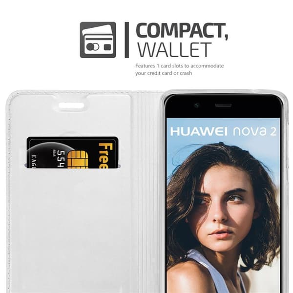 Huawei NOVA 2 Suojakotelo Suojakuori Lompakkokotelo Matkapuhelinkotelo jossa magneettisuljenta, jalusta-toiminto ja korttitasku