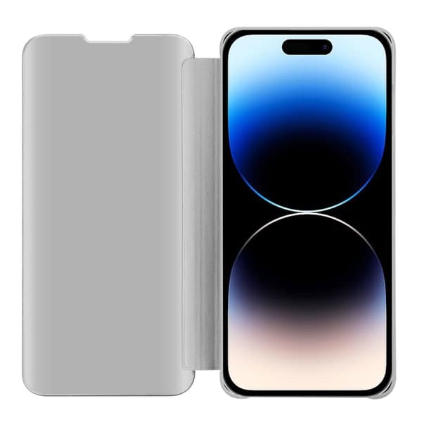 Etui for iPhone 14 PRO MAX Deksel Clear View Mirror Beskyttelsesetui med stativfunksjon 360 graders beskyttelse
