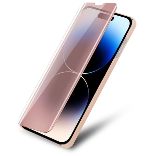 Etui for iPhone 14 PRO MAX Deksel Clear View Mirror Beskyttelsesetui med stativfunksjon 360 graders beskyttelse