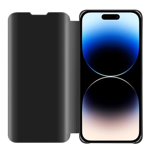 Etui for iPhone 14 PRO MAX Deksel Clear View Mirror Beskyttelsesetui med stativfunksjon 360 graders beskyttelse