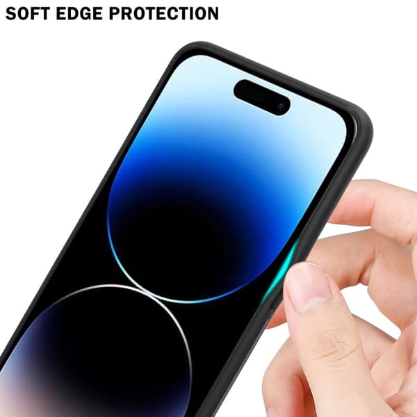 iPhone 14 PRO Skal Fodral i två färger av TPU-silikon och baksida av härdat glas Case Cover Mobilskydd
