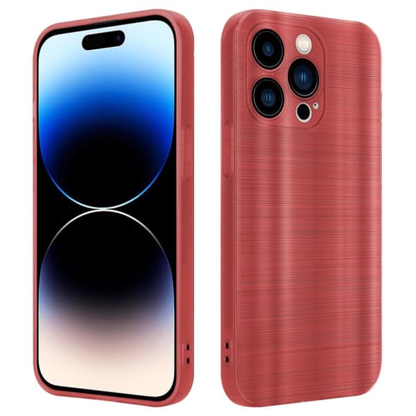 iPhone 14 PRO MAX Etui Case Cover Børstet rød