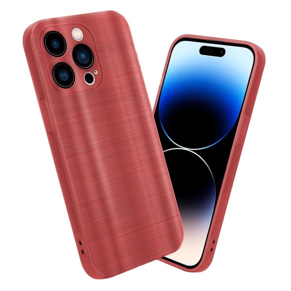 Deksel til iPhone 14 PRO MAX Beskyttelsesdeksel laget av fleksibel TPU-silikon i børstet design