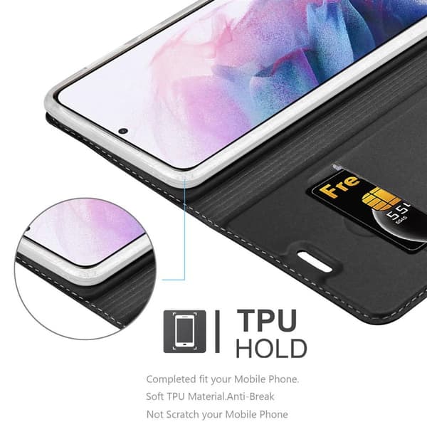 Deksel til Samsung Galaxy S21 PLUS Lommebokdeksel med magnetisk lukking, stativfunksjon og kortlomme