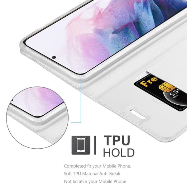 Deksel til Samsung Galaxy S21 PLUS Lommebokdeksel med magnetisk lukking, stativfunksjon og kortlomme