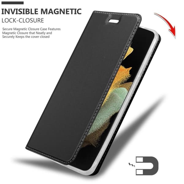 Deksel til Samsung Galaxy S21 ULTRA Lommebokdeksel med magnetisk lukking, stativfunksjon og kortlomme