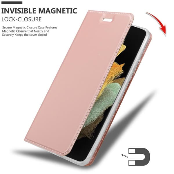 Deksel til Samsung Galaxy S21 ULTRA Lommebokdeksel med magnetisk lukking, stativfunksjon og kortlomme