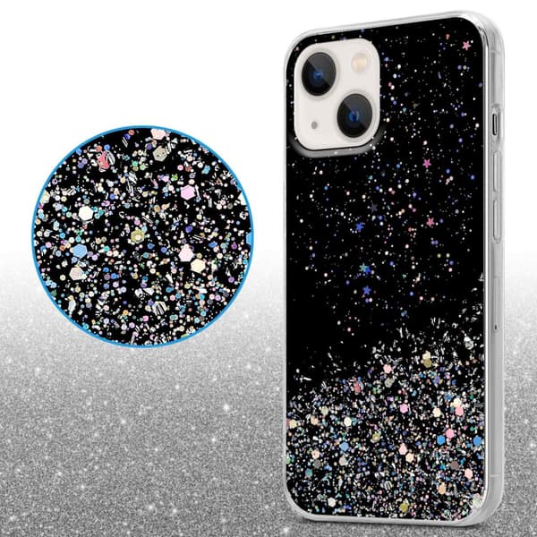 iPhone 14 PLUS Suojakuori Suojakotelo joustavasta TPU-silikonista jossa on kimaltelevaa glitteriä