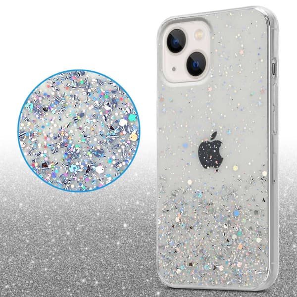 iPhone 14 PLUS Suojakuori Suojakotelo joustavasta TPU-silikonista jossa on kimaltelevaa glitteriä