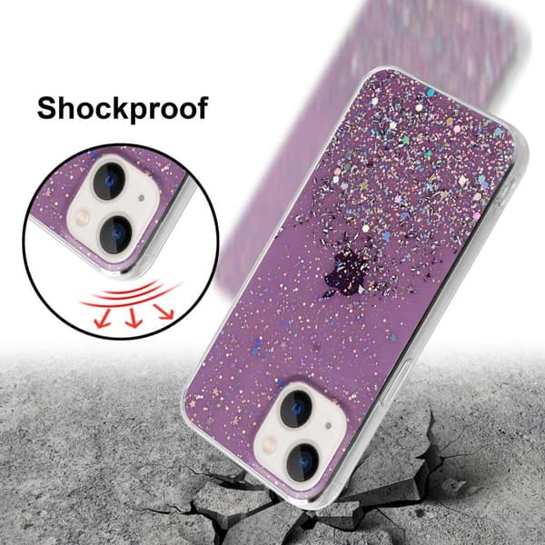 iPhone 14 PLUS Skal Fodral Case Cover av flexibelt TPU-silikon med glittrande glitter