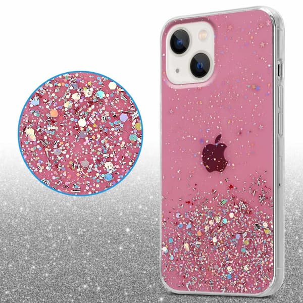 iPhone 14 PLUS Suojakuori Suojakotelo joustavasta TPU-silikonista jossa on kimaltelevaa glitteriä