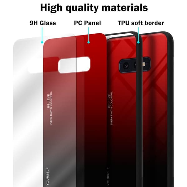 Deksel til Samsung Galaxy S10e Silikondeksel av TPU-silikon og bakside av herdet glass