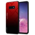Pikkukuva 1 / 6: Samsung Galaxy S10e Suojakuori Suojakotelo Kaksivärinen joka on valmistettu TPU-silikonista ja jonka takaosa on valmistettu karkaistusta lasista