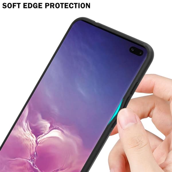 Samsung Galaxy S10 PLUS Suojakuori Suojakotelo Kaksivärinen joka on valmistettu TPU-silikonista ja jonka takaosa on valmistettu karkaistusta lasista