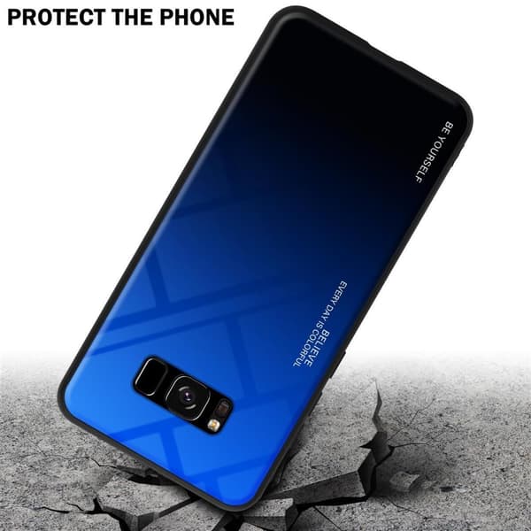 Samsung Galaxy S8 Skal Fodral i två färger av TPU-silikon och baksida av härdat glas Case Cover Mobilskydd