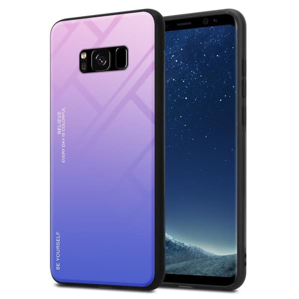 Samsung Galaxy S8 Suojakuori Suojakotelo Kaksivärinen joka on valmistettu TPU-silikonista ja jonka takaosa on valmistettu karkaistusta lasista