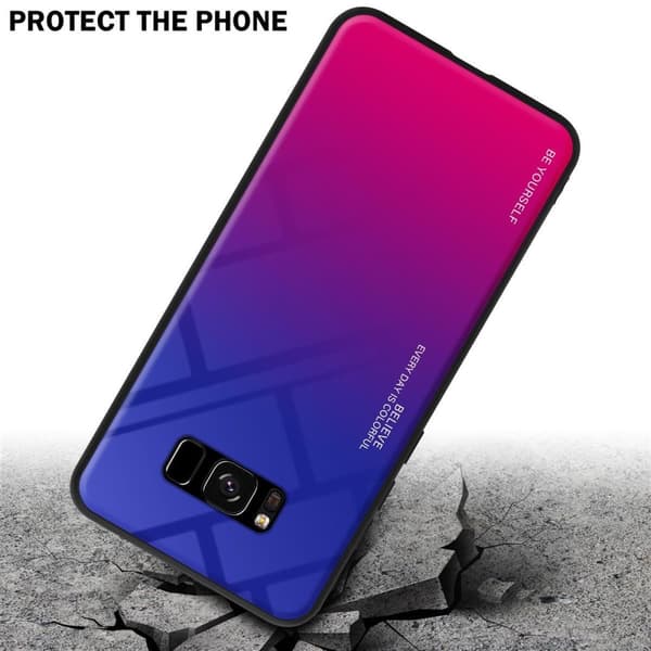 Samsung Galaxy S8 Suojakuori Suojakotelo Kaksivärinen joka on valmistettu TPU-silikonista ja jonka takaosa on valmistettu karkaistusta lasista
