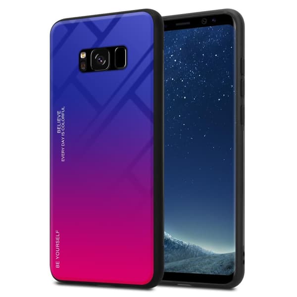 Samsung Galaxy S8 Suojakuori Suojakotelo Kaksivärinen joka on valmistettu TPU-silikonista ja jonka takaosa on valmistettu karkaistusta lasista