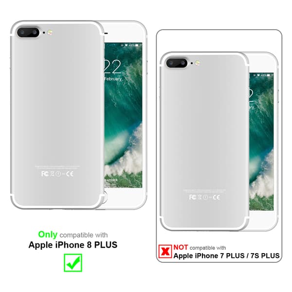 iPhone 8 PLUS Suojakuori Suojakotelo joustavasta TPU-silikonista ruostumattoman teräksen ja hiilikuidun näköisenä