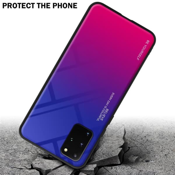 Deksel til Samsung Galaxy S20 PLUS Silikondeksel av TPU-silikon og bakside av herdet glass