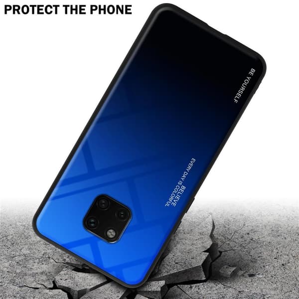 Huawei MATE 20 PRO Skal Fodral i två färger av TPU-silikon och baksida av härdat glas Case Cover Mobilskydd