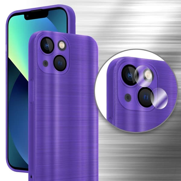 iPhone 14 PLUS Skal Fodral Case Cover Mobilskydd av flexibelt TPU-silikon i borstad design