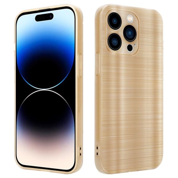 iPhone 14 PRO Etui Case Cover Børstet guld