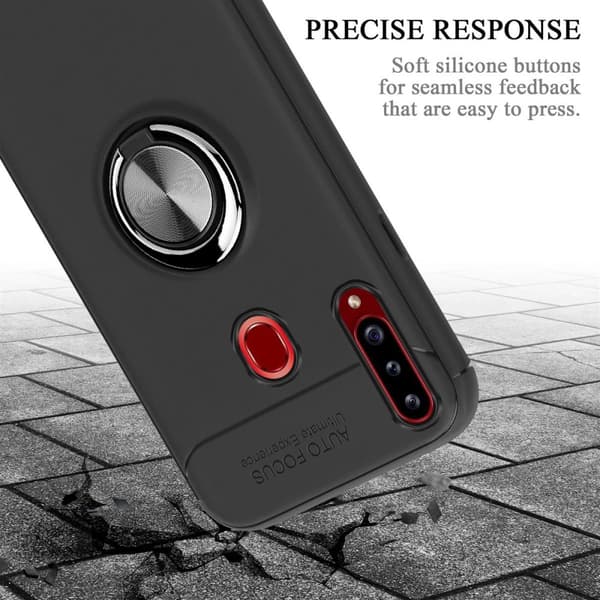 Samsung Galaxy A20s Skal Skyddsfodral Fodral med fokusring av TPU-silikon