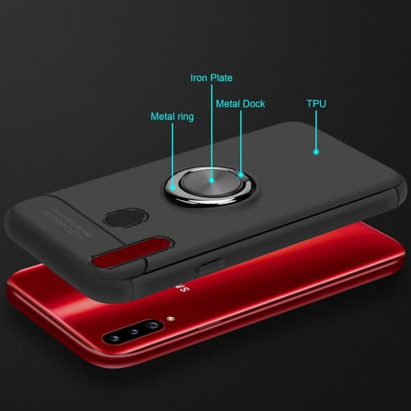 Samsung Galaxy A20s Skal Skyddsfodral Fodral med fokusring av TPU-silikon