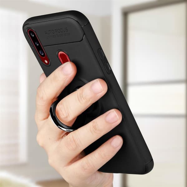Samsung Galaxy A20s Skal Skyddsfodral Fodral med fokusring av TPU-silikon