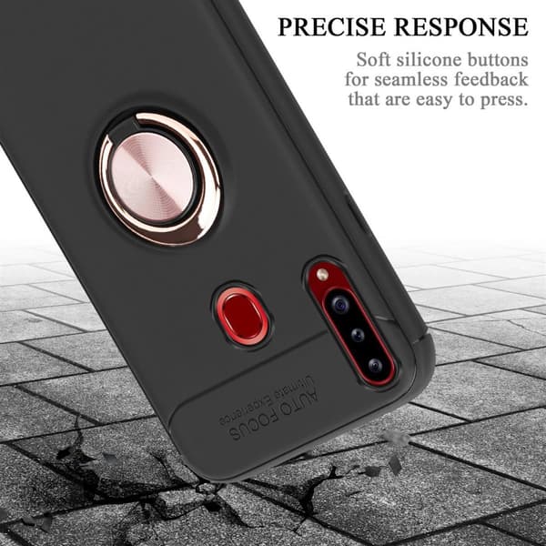 Samsung Galaxy A20s Skal Skyddsfodral Fodral med fokusring av TPU-silikon