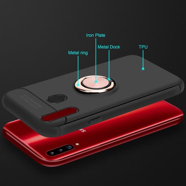 Samsung Galaxy A20s Skal Skyddsfodral Fodral med fokusring av TPU-silikon