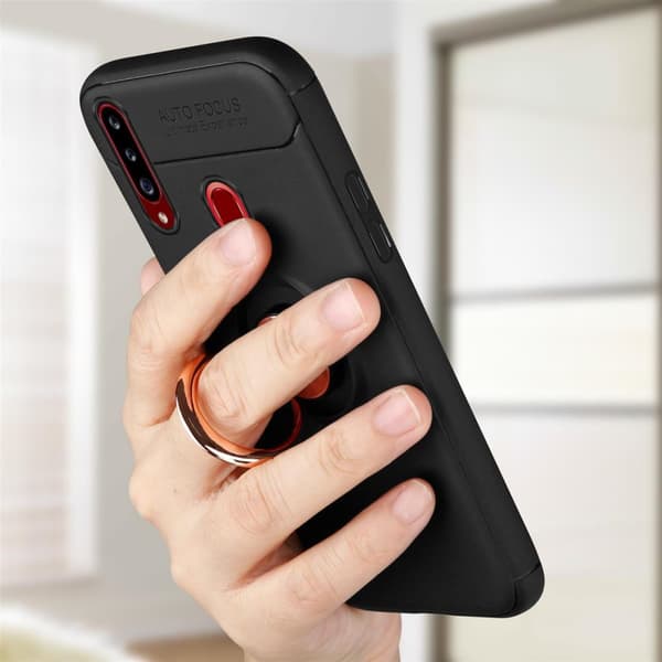 Samsung Galaxy A20s Skal Skyddsfodral Fodral med fokusring av TPU-silikon