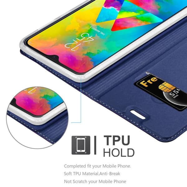 Samsung Galaxy M20 Skal Fodral med magnetisk stängning, ståfunktion och kortficka Mobilskydd
