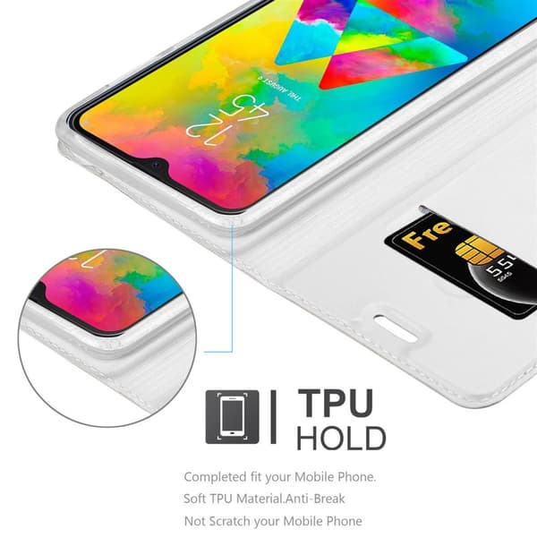 Samsung Galaxy M20 Skal Fodral med magnetisk stängning, ståfunktion och kortficka Mobilskydd