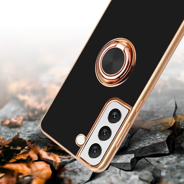 Deksel til Samsung Galaxy S22 PLUS med ring Etui av fleksibel TPU-silikon, med kamerabeskyttelse magnetisk bilholder