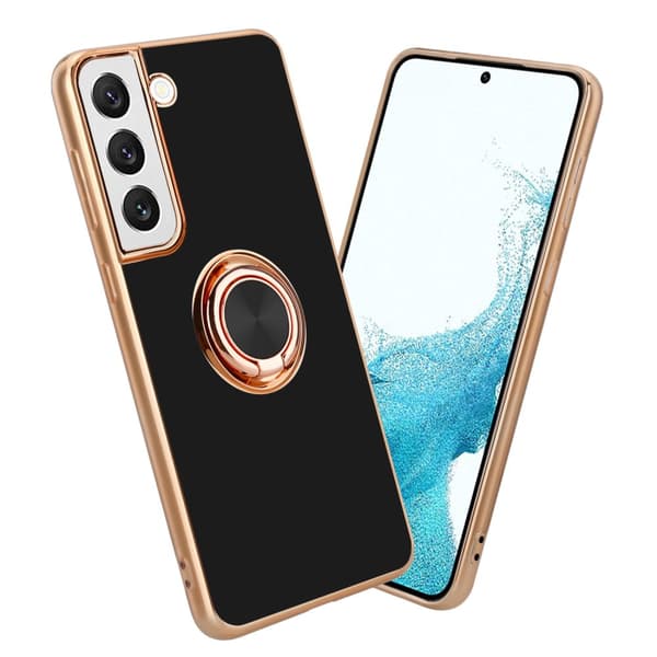 Samsung Galaxy S22 PLUS Cover Etui Case () Blank sort - guld