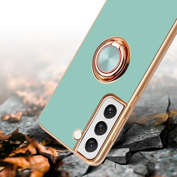 Samsung Galaxy S21 PLUS Skal Fodral med ring av flexibel TPU-silikon, med kameraskydd och magnetisk bilhållare
