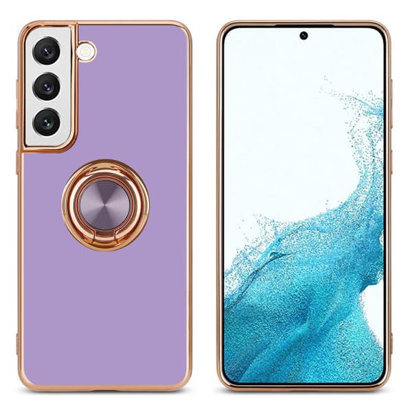 Deksel til Samsung Galaxy S21 PLUS med ring Etui av fleksibel TPU-silikon, med kamerabeskyttelse magnetisk bilholder