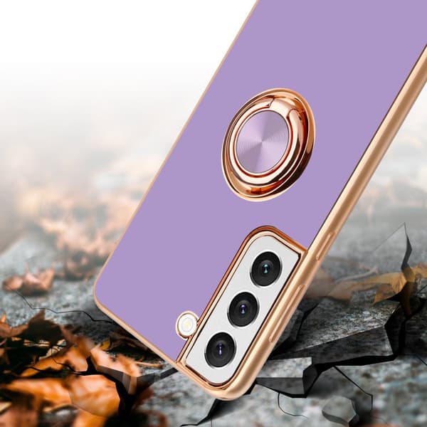 Deksel til Samsung Galaxy S21 PLUS med ring Etui av fleksibel TPU-silikon, med kamerabeskyttelse magnetisk bilholder