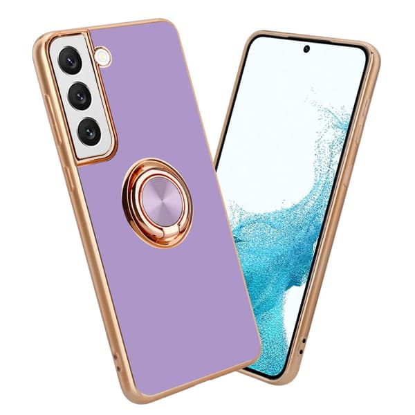 Deksel til Samsung Galaxy S21 PLUS med ring Etui av fleksibel TPU-silikon, med kamerabeskyttelse magnetisk bilholder