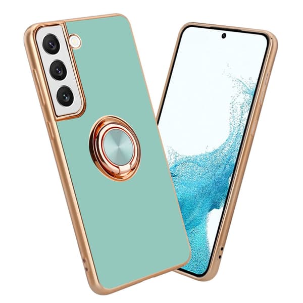 Samsung Galaxy S21 5G Cover Etui Case () Blank turkis - guld